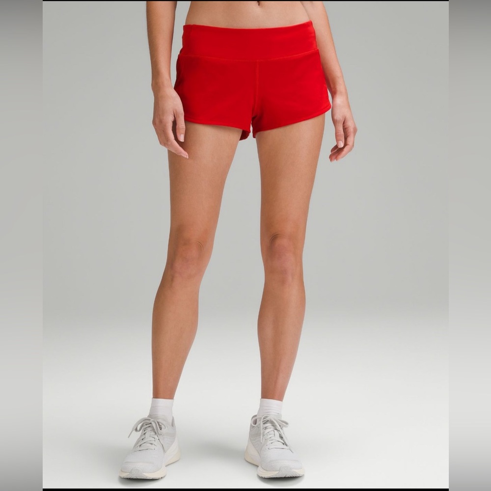 Lululemon speed up low rise lined short 2.5 true red